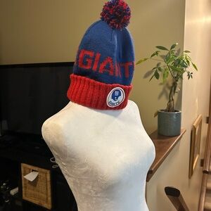New York Giants NFL Blue and Red Knit Toque with Pom-Pom